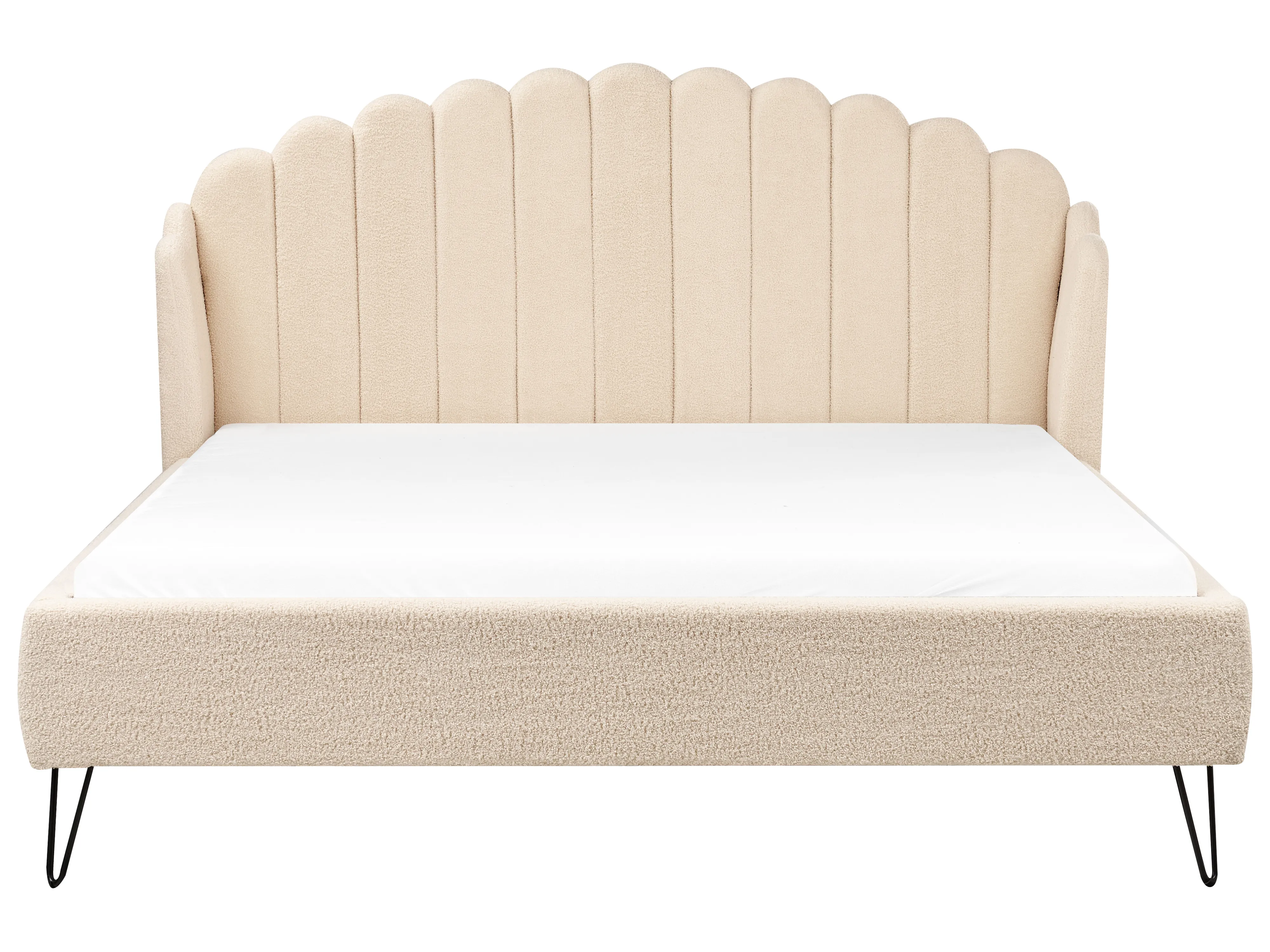 Bed Bouclé AMBILLOU 180 x 200 cm Beige