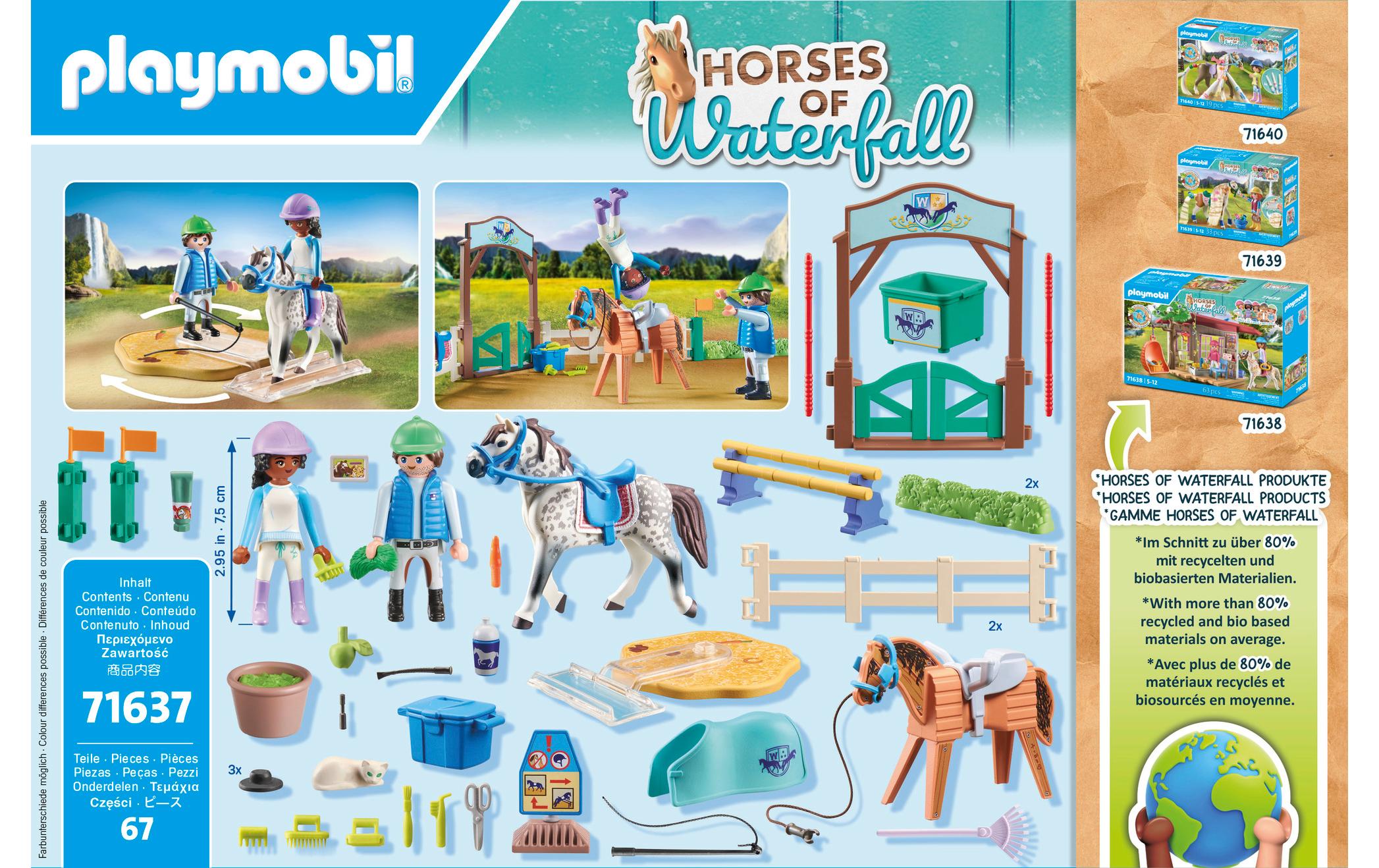 Horses of Waterfall Moderne Reitschule 71637Nachhaltiges Pferde-Spielset
