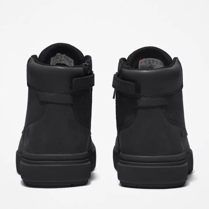 Bota infantil Seneca Bay de 6 polegadas com zíper lateral, na cor preta.