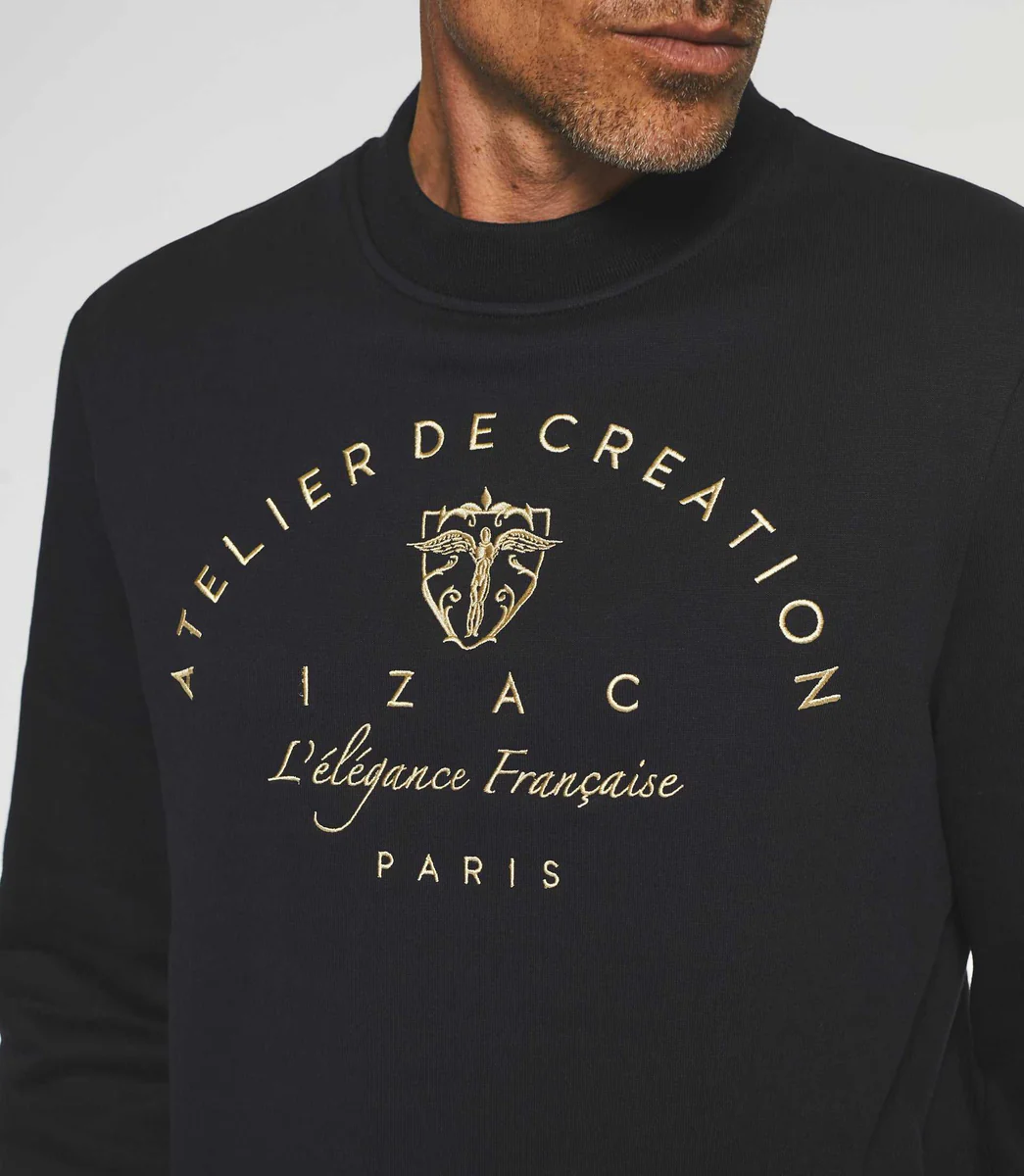 Sweat avec logo brodé marine SWBALI