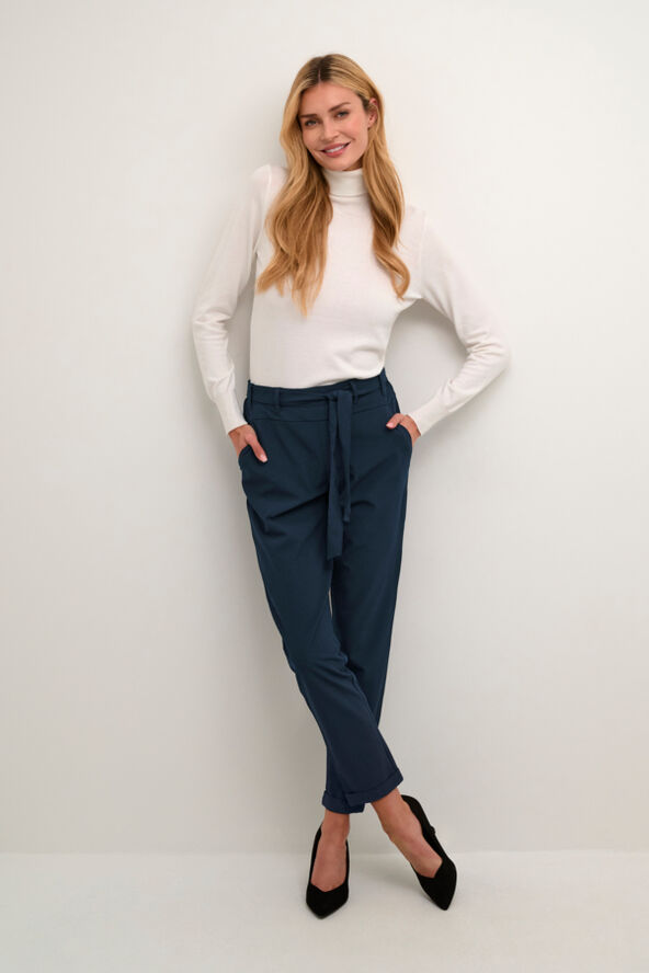 Kaffe Jillian belt pants Midnight marine
