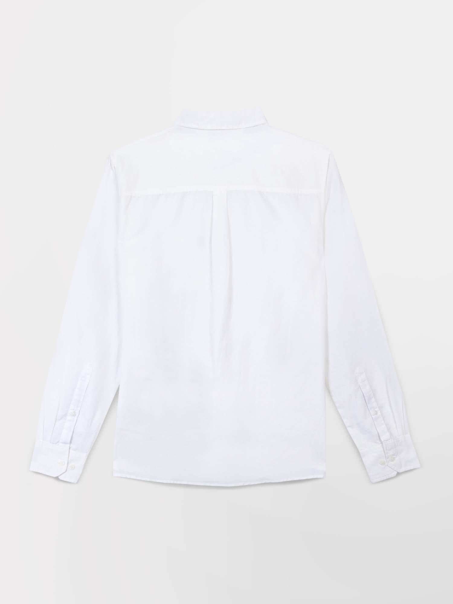 Chemise Homme Manches Longues Lin\/Coton Blanc