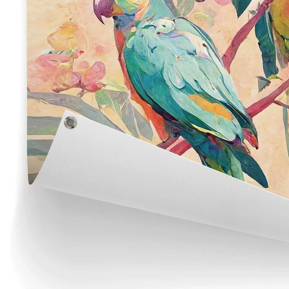 Tuinposter Bird Party - 80x60cm - Groen