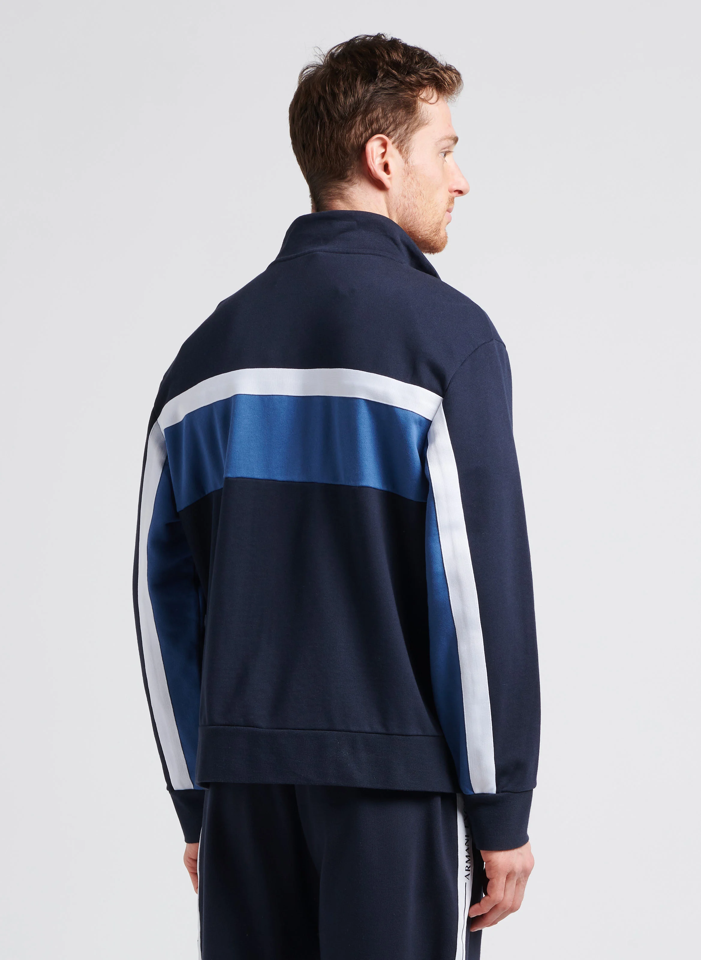 Sweat col montant en coton mélangé | Bleu