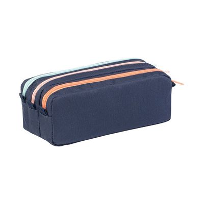 Trousse Trizip - 3 compartiments - 2 modèles : bleu marine ou gris - Viquel