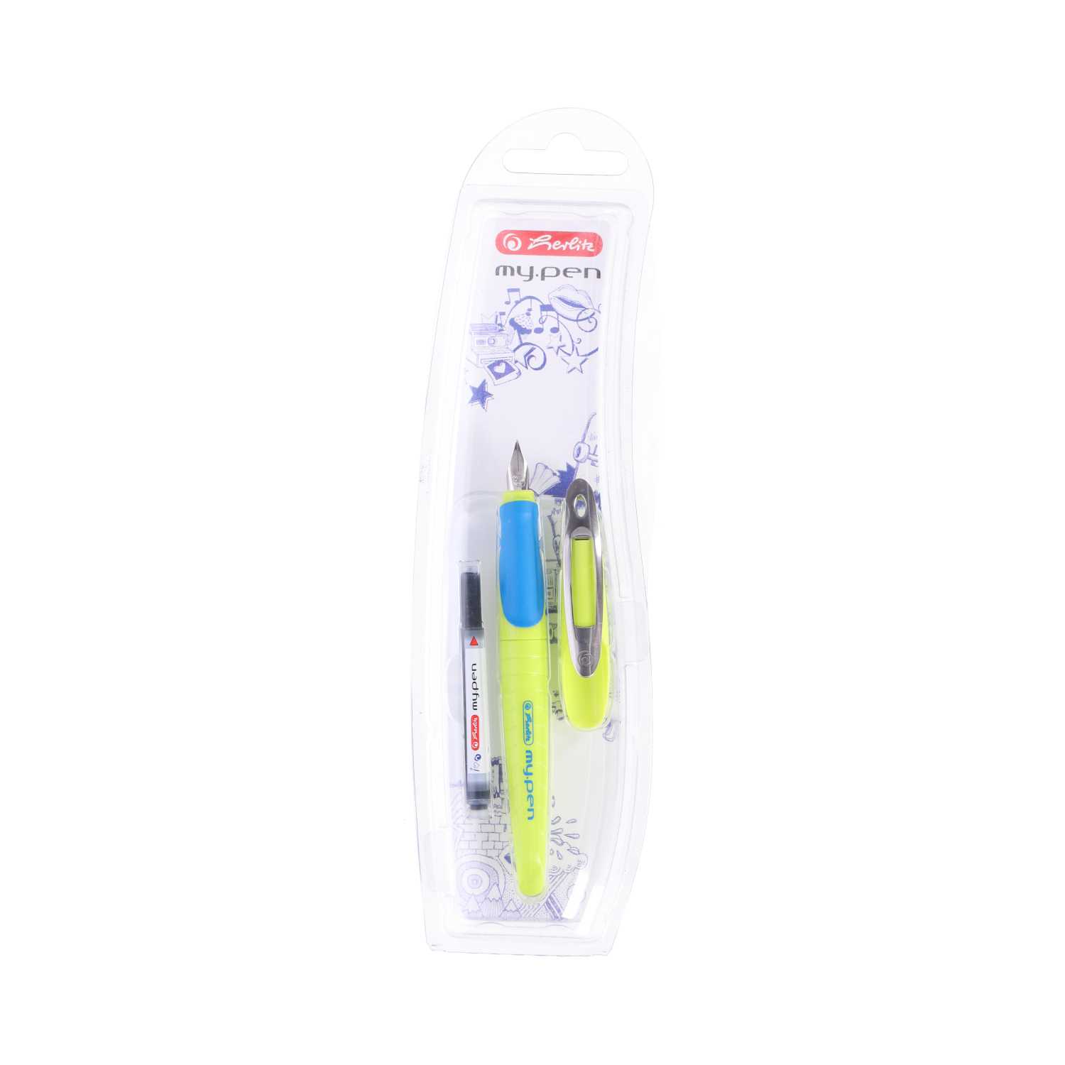 Herlitz Füllhalter my.pen mit M-Feder inkl. Patrone 6fach