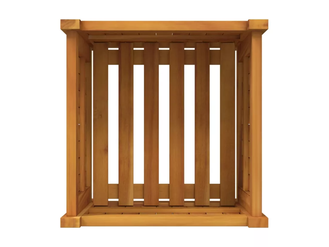Jardinière avec doublure 42x42x40 cm bois massif d'acacia