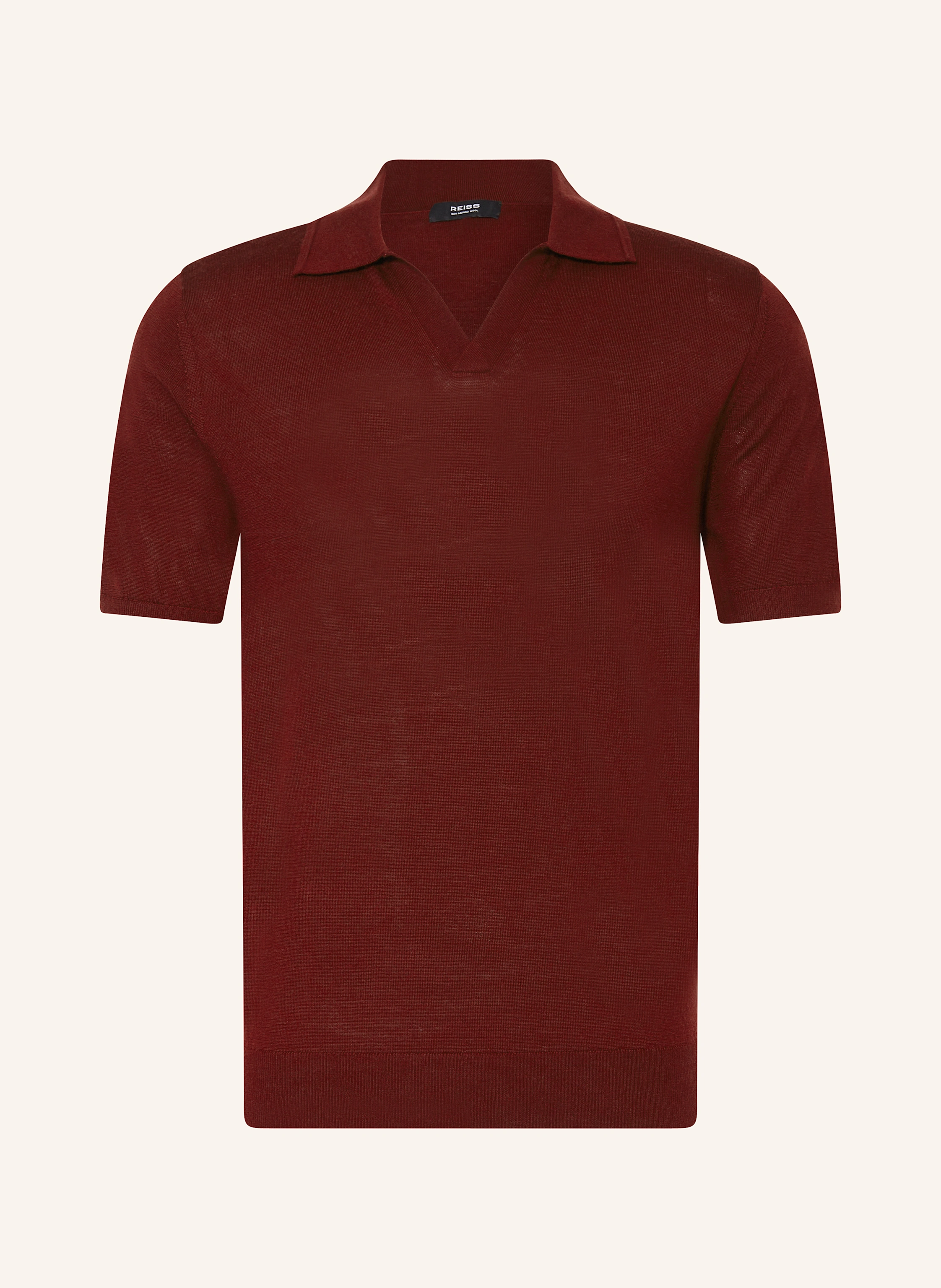 REISS Strick-Poloshirt aus Merinowolle