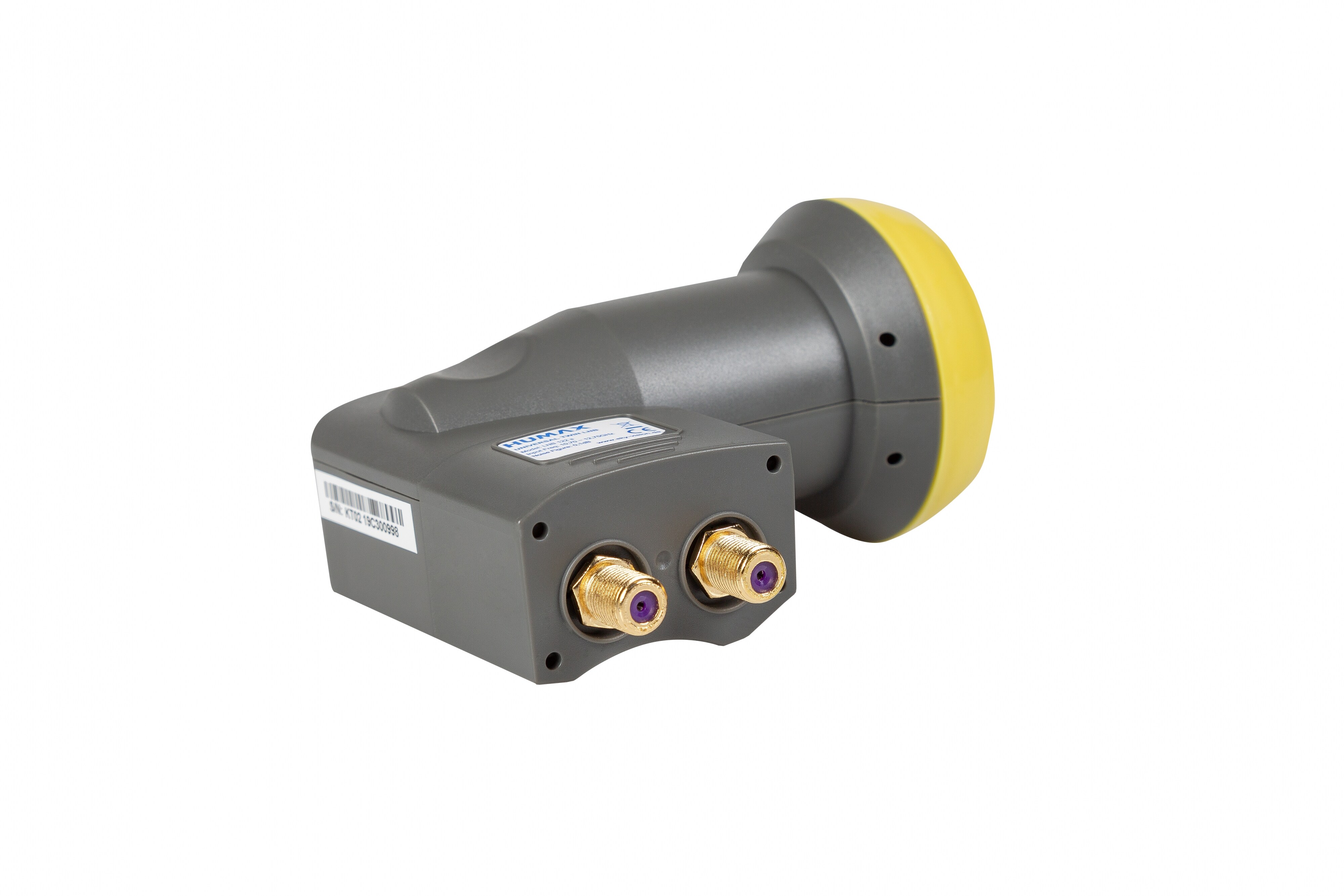 Humax Twin Universal LNB, Wetterschutz, LTE-Filter, schwarz/gelb