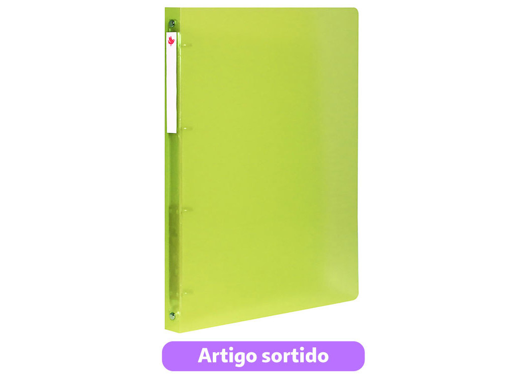 DOSSIER A4 4 ARGOLAS AUCHAN PLÁSTICO 20MM CORES SORTIDAS