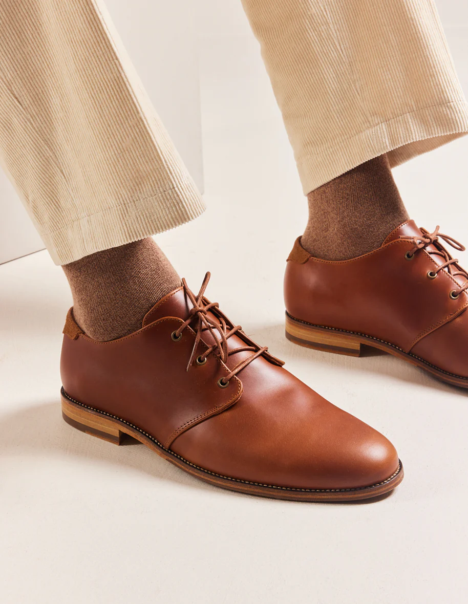 Derbies Alphonse - Cuir pull-up Miel