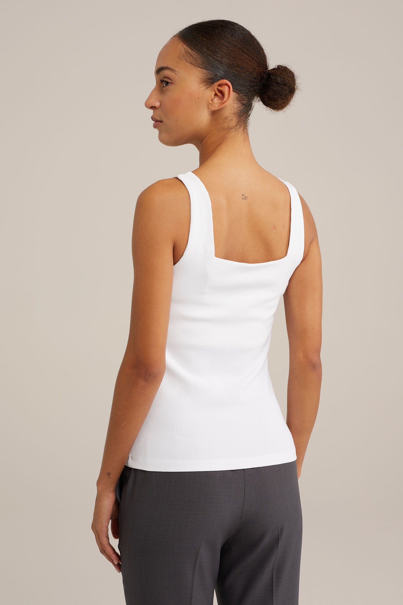 singlet van ribstof WE Fashion Wit