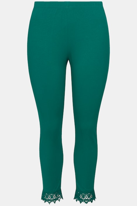 7/8-Leggings, Saumspitze, Biobaumwolle