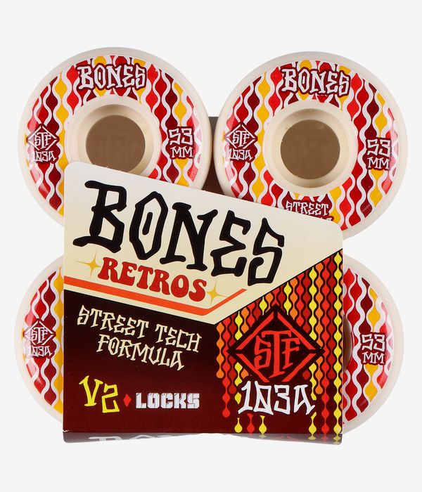 Bones STF Retros V2 Rollen (white red) 53mm 103A 4er Pack