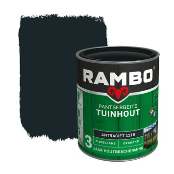 Rambo Pantserbeits Tuinhout zijdeglans dekkend antraciet 750 ml
