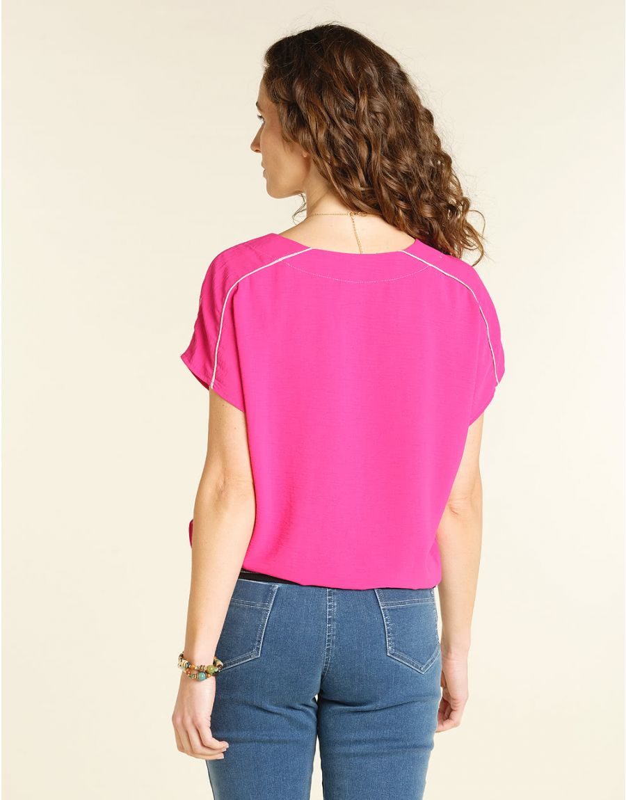 Top rose fuchsia blousant