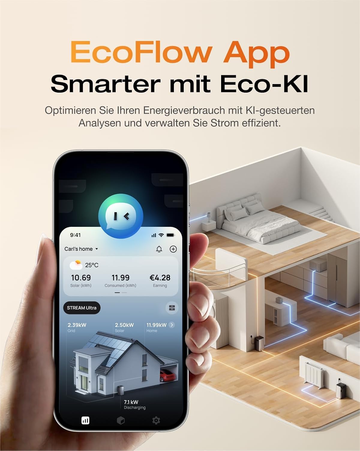All in One 2000W Balkonkraftwerk mit Speicher 1920Wh, ECOFLOW STREAM Ultra mit 4 MPPT, Zubehör Komplettset, 4×500W JASolar Full Black Bifaziale Solarmodule, Plug&Play (0% MwSt)