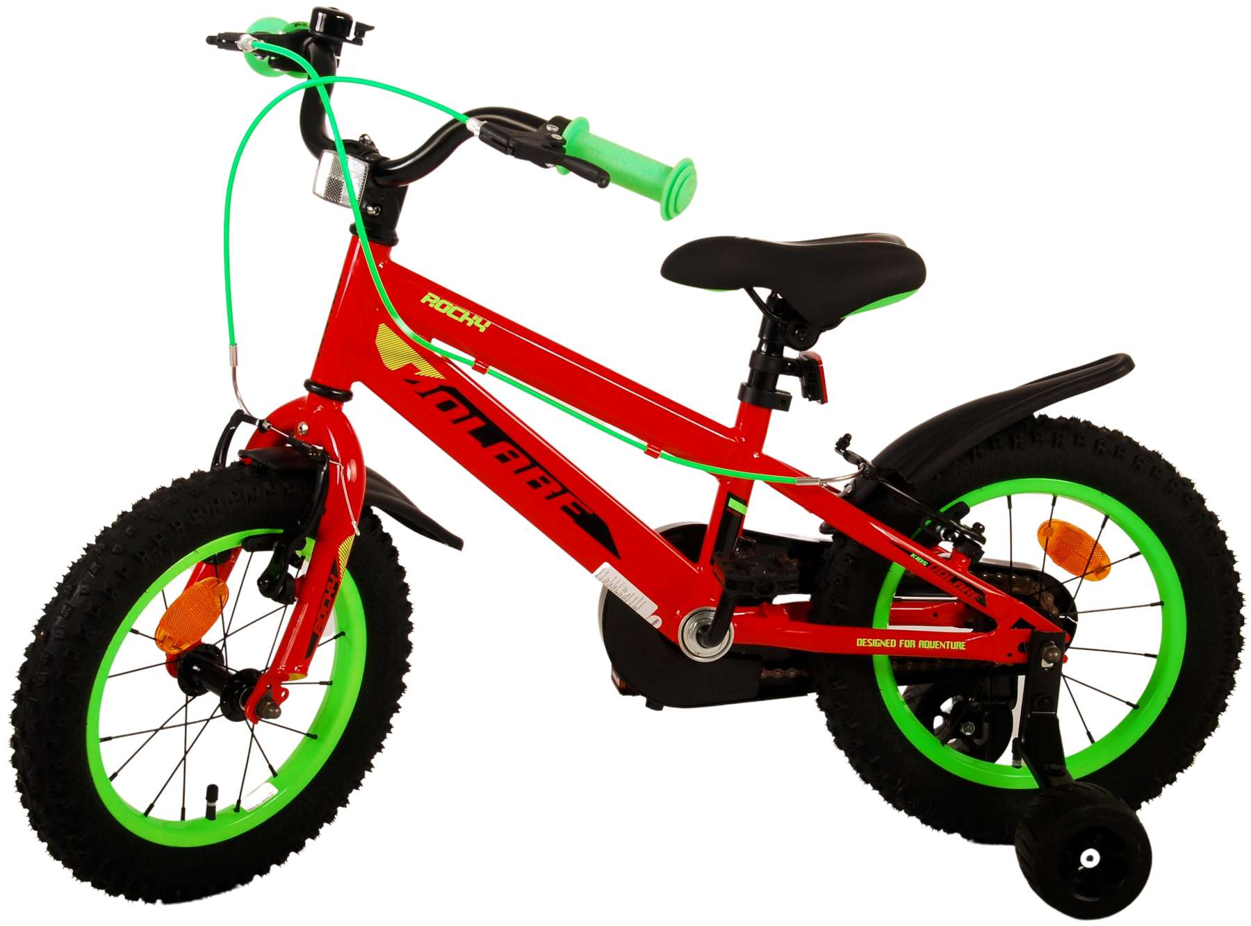 TPFSports Rocky Kinderfahrrad - Jungen - 14 Zoll - Rücktritt + Handbremse - Rot