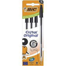 BIC Stylo à bille Cristal Original, boîte carton de 4