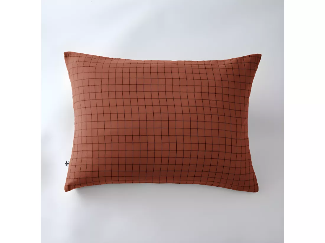 Taie d'oreiller Tissé-teint petits carreaux Déco 