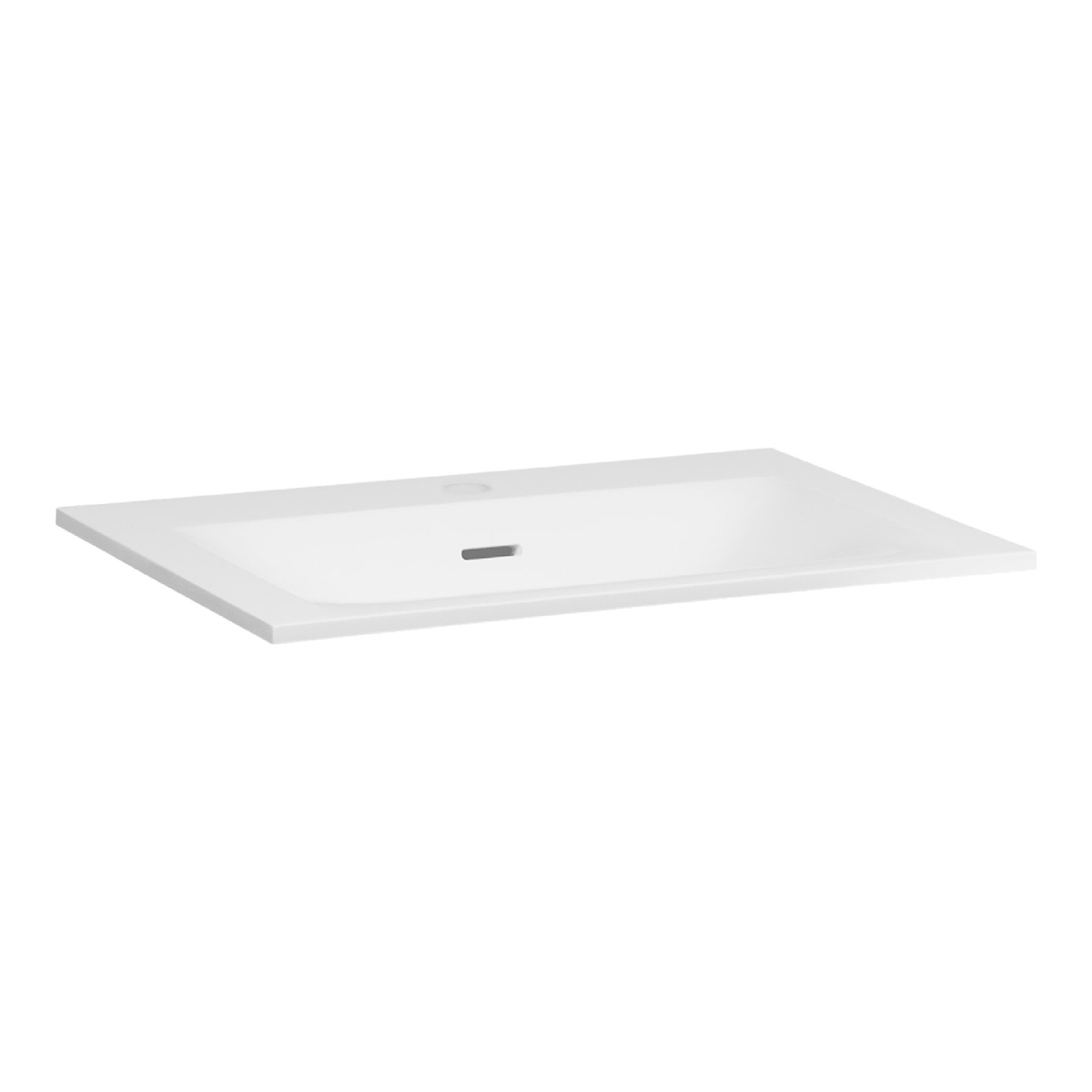 Brauer Glacier wastafel fine stone 60cm met kraangat wit glans