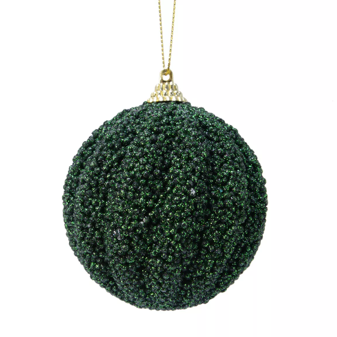 Lot de 12 boules de Noël (D80 mm) Etincelle Vert sapin