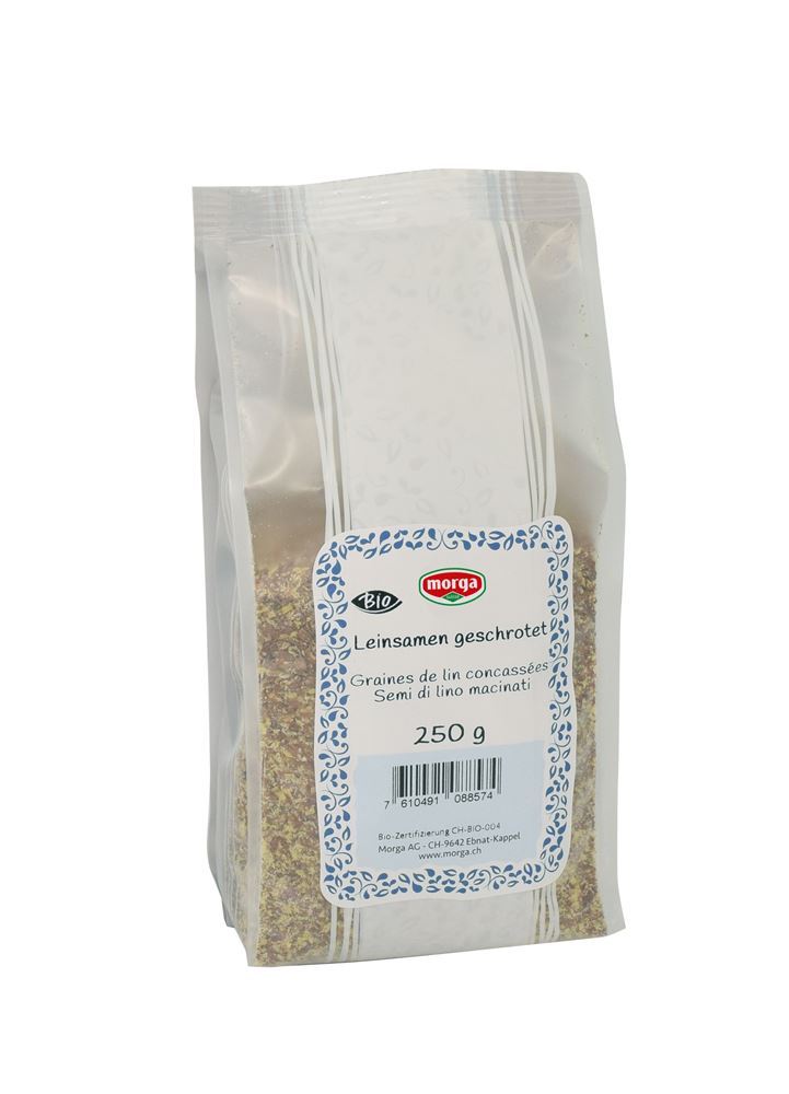 MORGA Leinsamen geschrotet<br>250 g, Bio