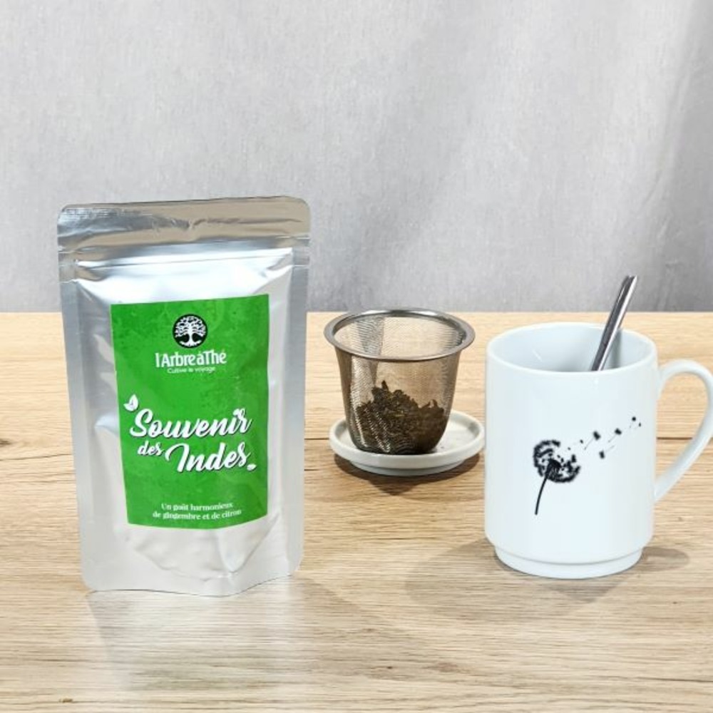 Coffret d'un théier avec son thé vert bio souvenir des indes