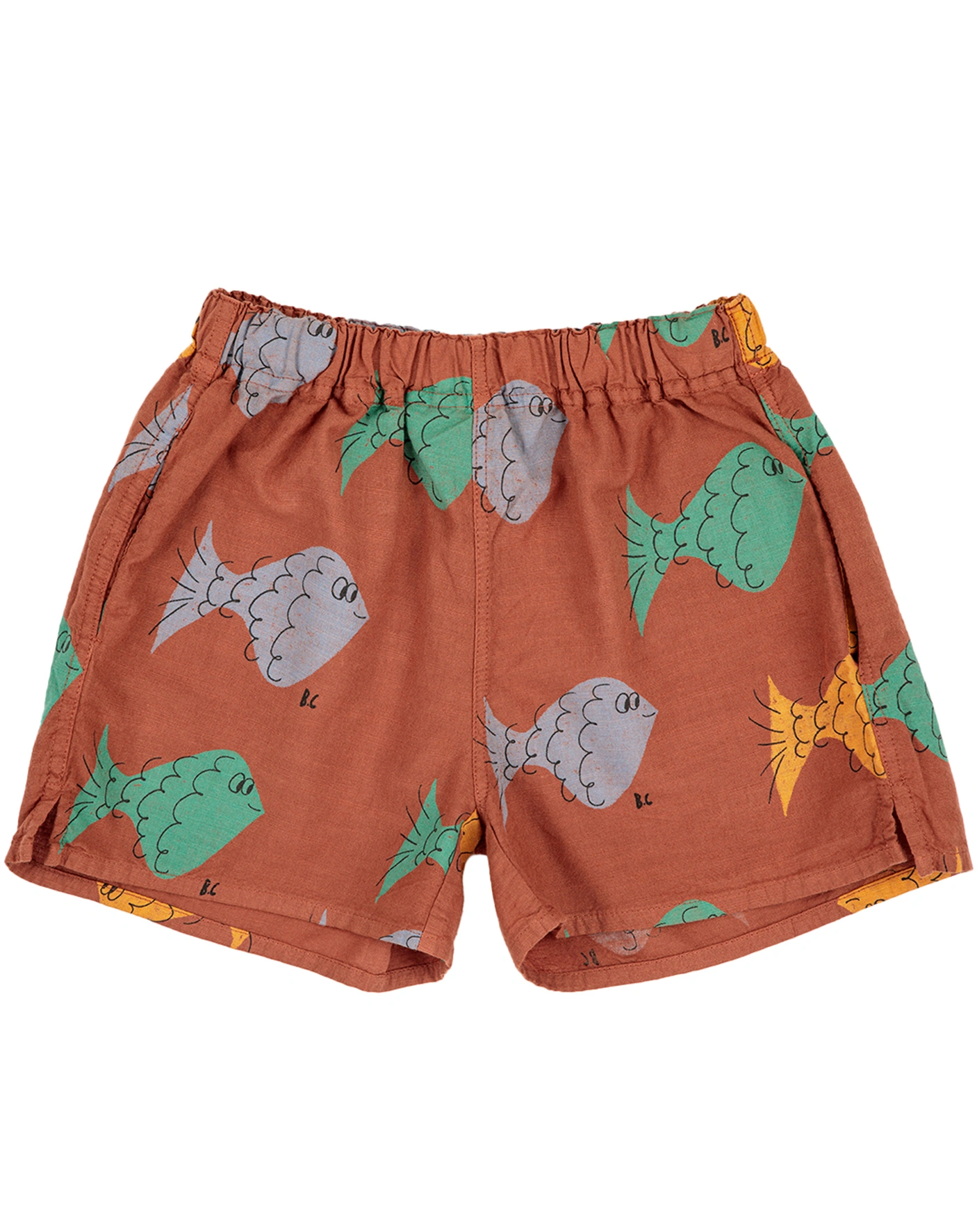 Shorts MULTICOLOR FISH ALL OVER in brown
