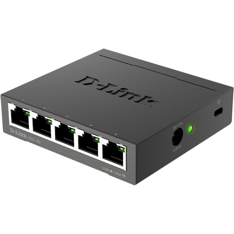 D-Link DGS-105 Non-géré L2 Gigabit Ethernet (10/100/1000) Noir