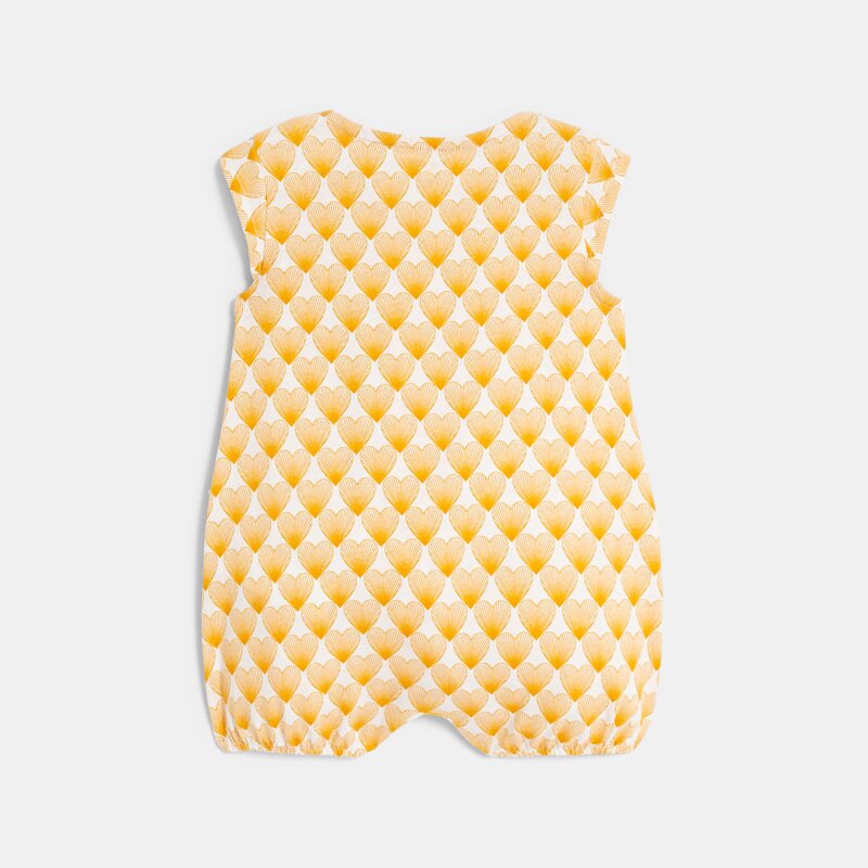 Combi courte cœurs jaune bébé fille Jaune