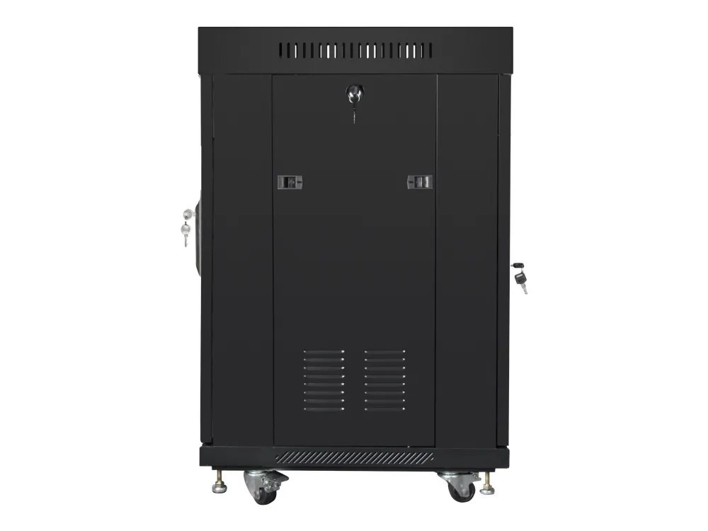 Lanberg - Rack kabinet - med display, 2 køleblæsere - sort, RAL 9004 - 15U - 19