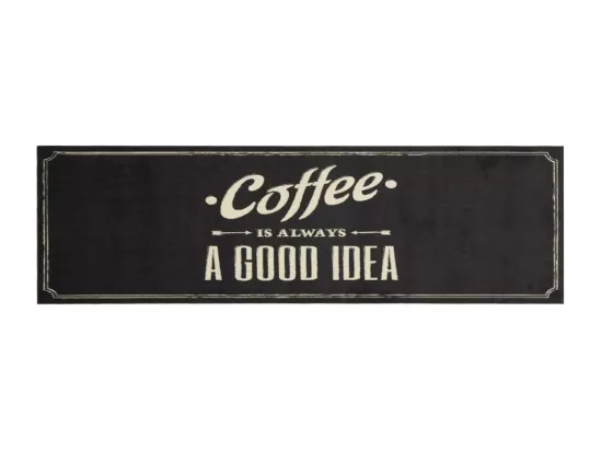 Tapis de cuisine lavable texte Coffee 45x150 cm velours
