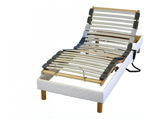 IDLITERIE - Matelas + Sommier 90 x 190 Ensemble relaxation mémoire de forme + couette + oreillers ...