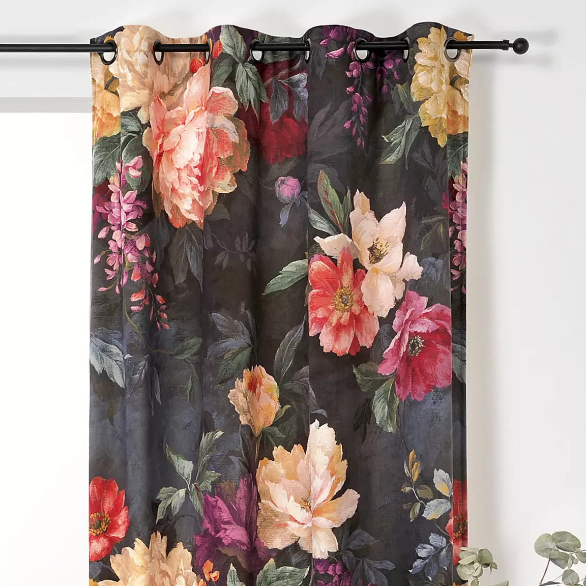 Rideau oeillets (145 x 250 cm) Pivoine Rouge