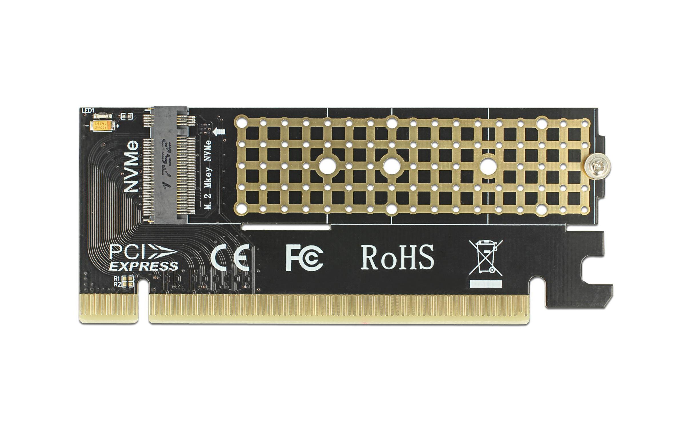 PCIe x16 – M.2, NVMe, Key MDelock PCI Express x16 Karte zu 1 x NVMe M.2 Key M