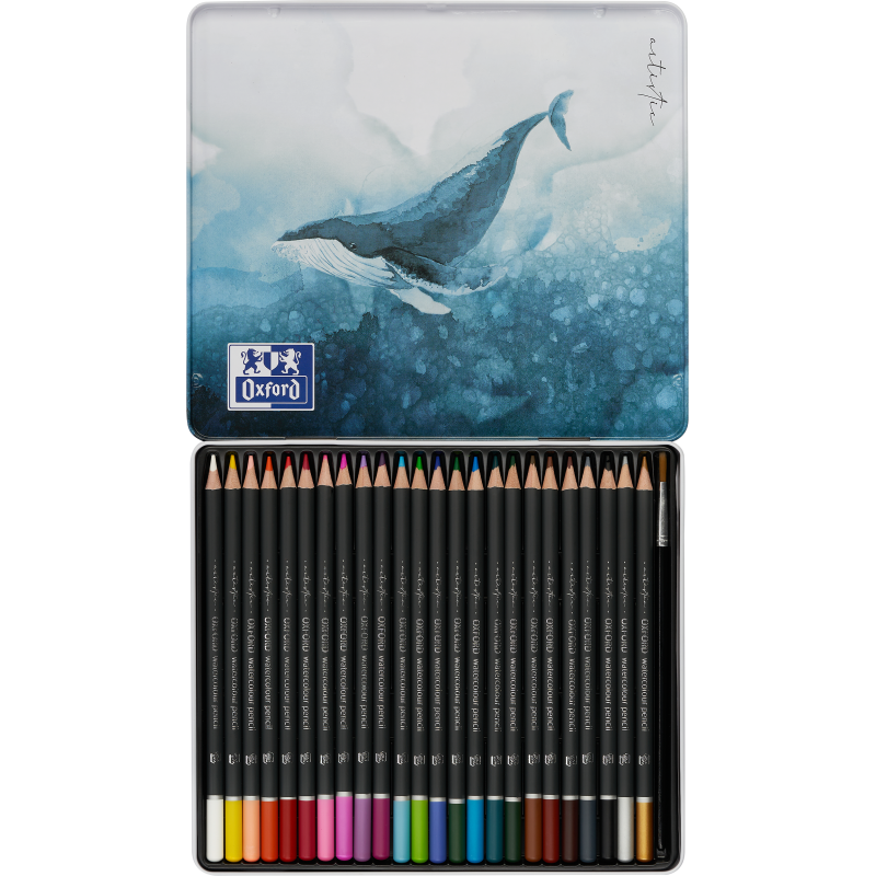 Boite Metal Oxford Art 24 Crayons Aquarelle + 1 Pinceau
