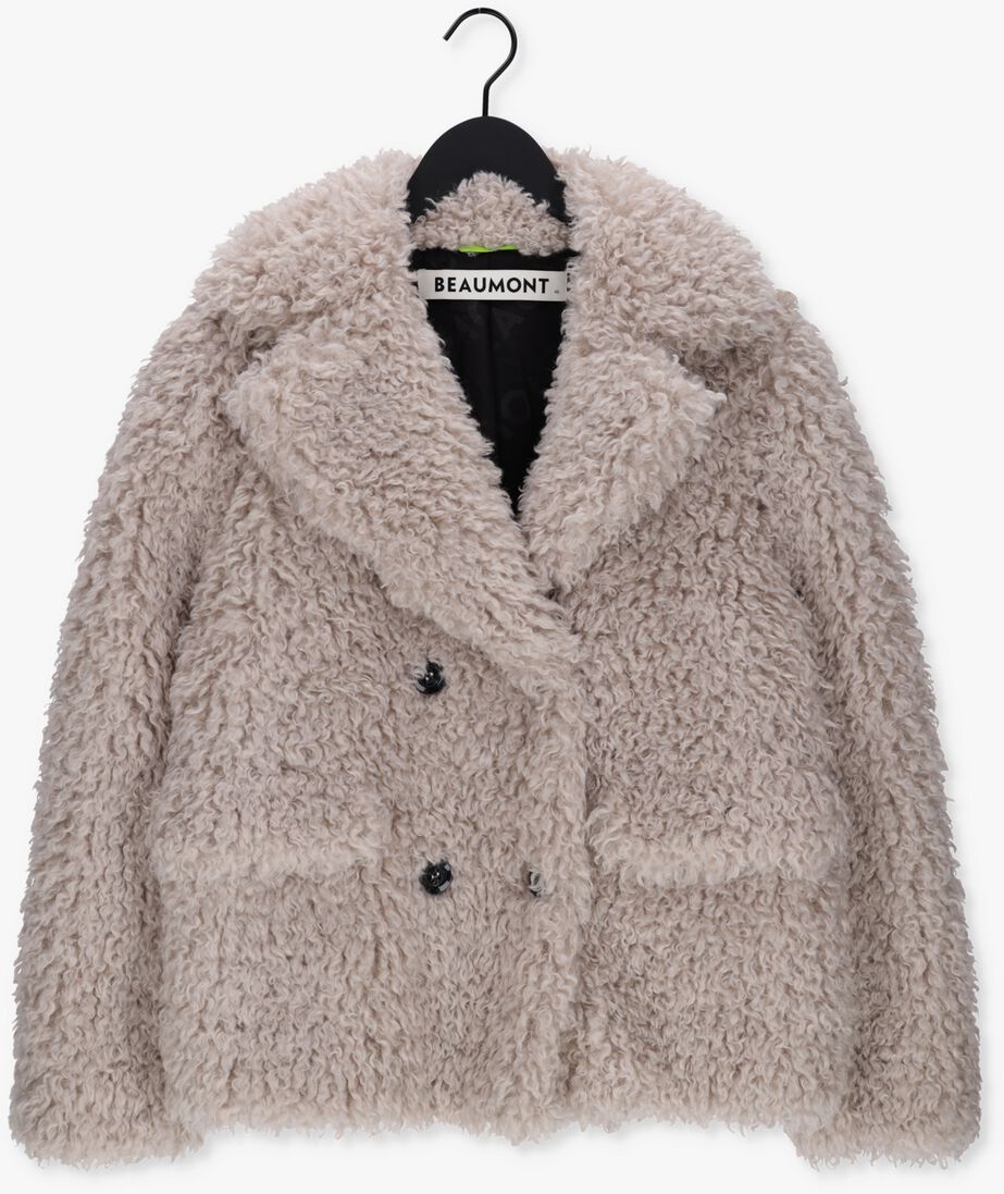 BEAUMONT taupe beaumont teddy jas curly short coat