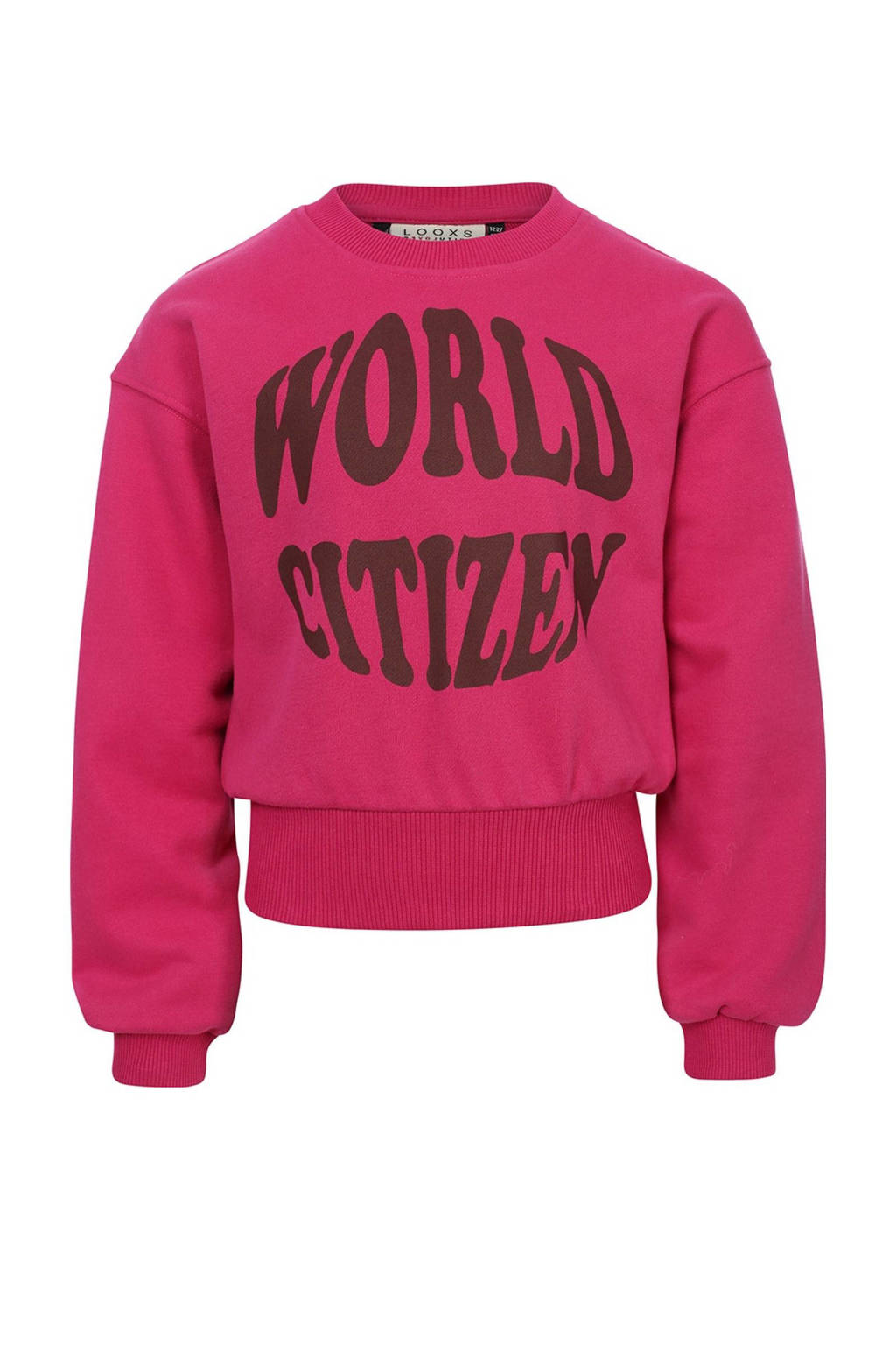LOOXS sweater met tekst felroze