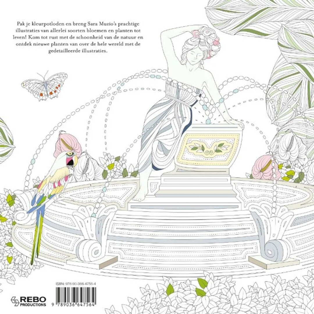 Uitgeverij rebo kleurboek botanische tuinen