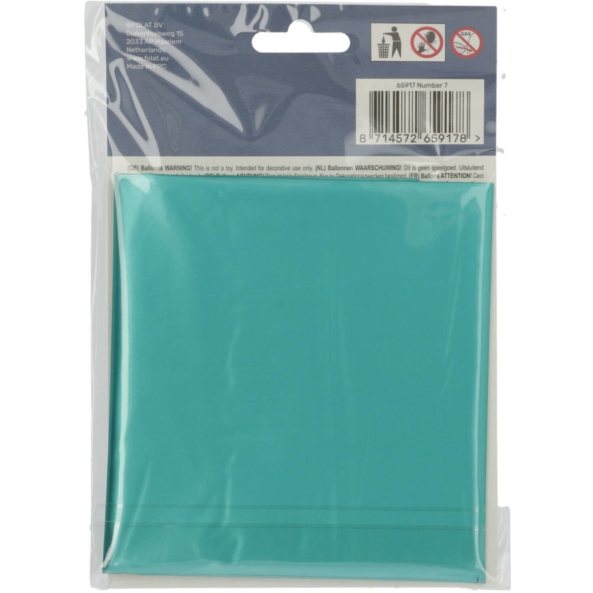 Folie Ballon Cijfer 7 Mat Groen XL 86cm leeg