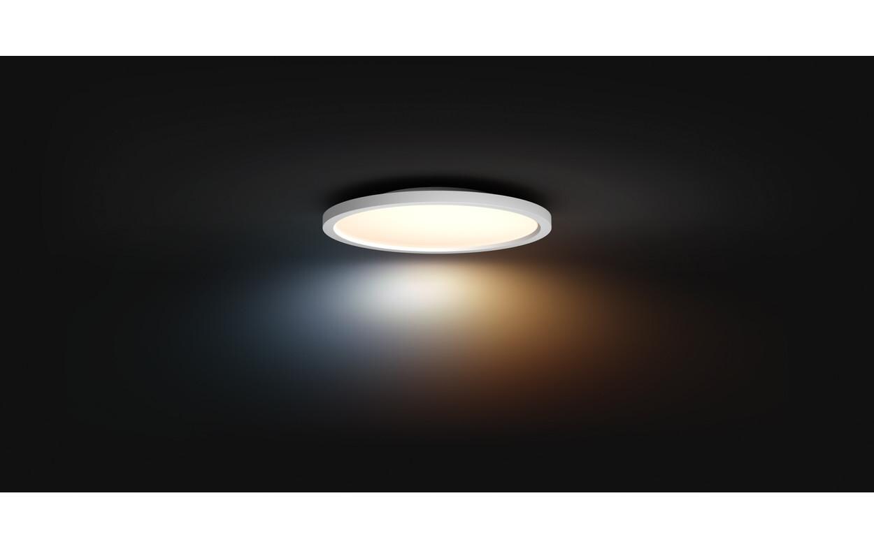 White Ambiance Aurelle Panelleuchte Rund Weiss + Dimmer<br>Flaches Hue Panel