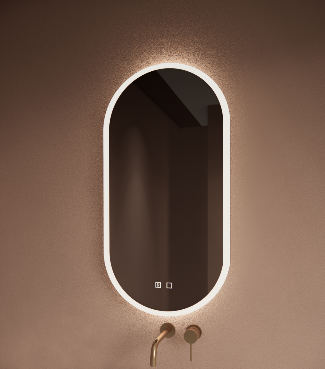 Gliss Design Orion toilet spiegel met verlichting verticaal 50x100cm