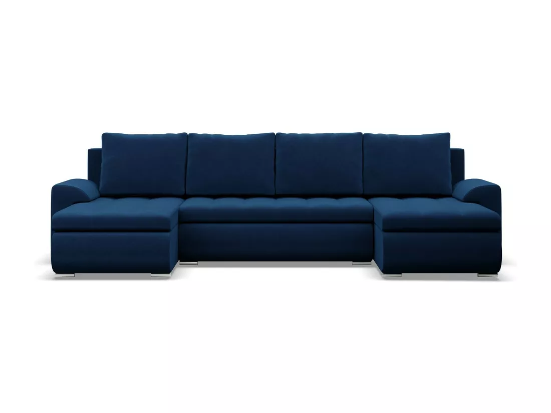 Canapé d'angle en U avec fonction sommeil, 2 méridiennes, Vert