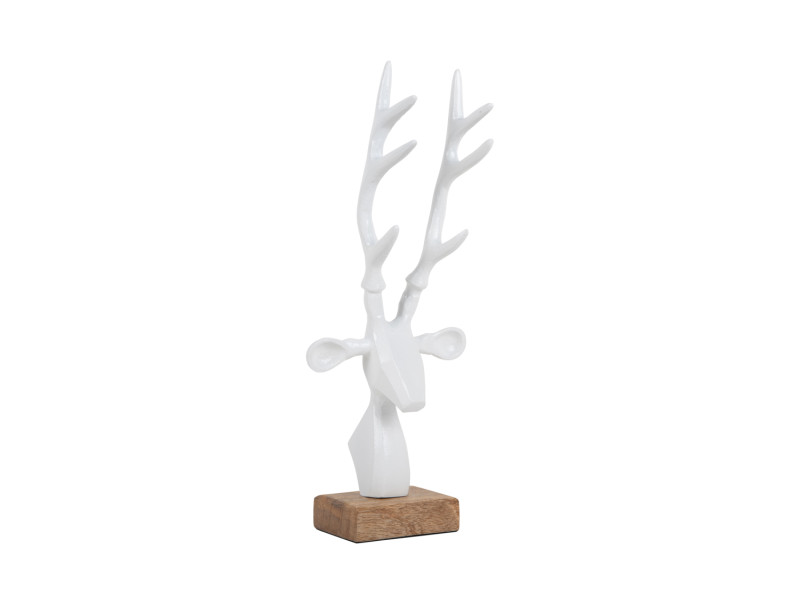 Statue Reindeer Head PT4155SI Brushed silver