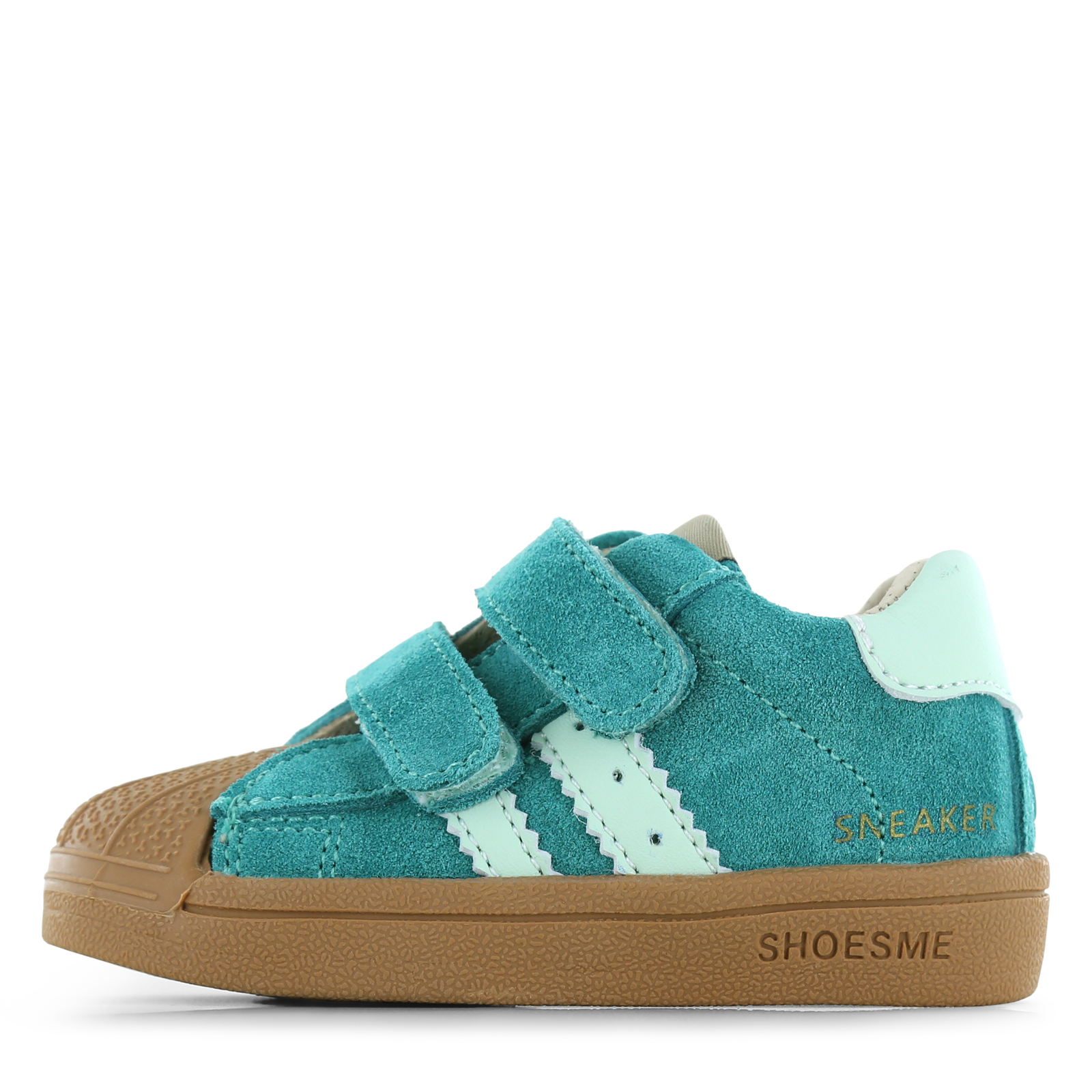 Shoesme turquoise sneakertje Microfiber leer, Suède | Uni schoenen