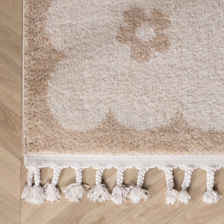 Wasbaar kindervloerkleed - Moos Flower Creme