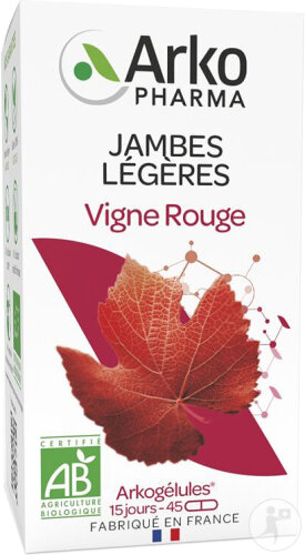Arkopharma Arkogélules Vigne Rouge Jambes Légères Bio 45 Gélules