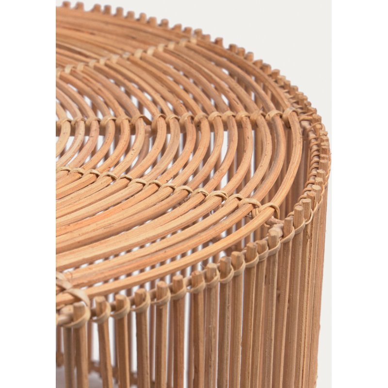 Lot Elmima de 2 tables basses 100% rotin finition naturelle Ø 66 cm et Ø 55 cm