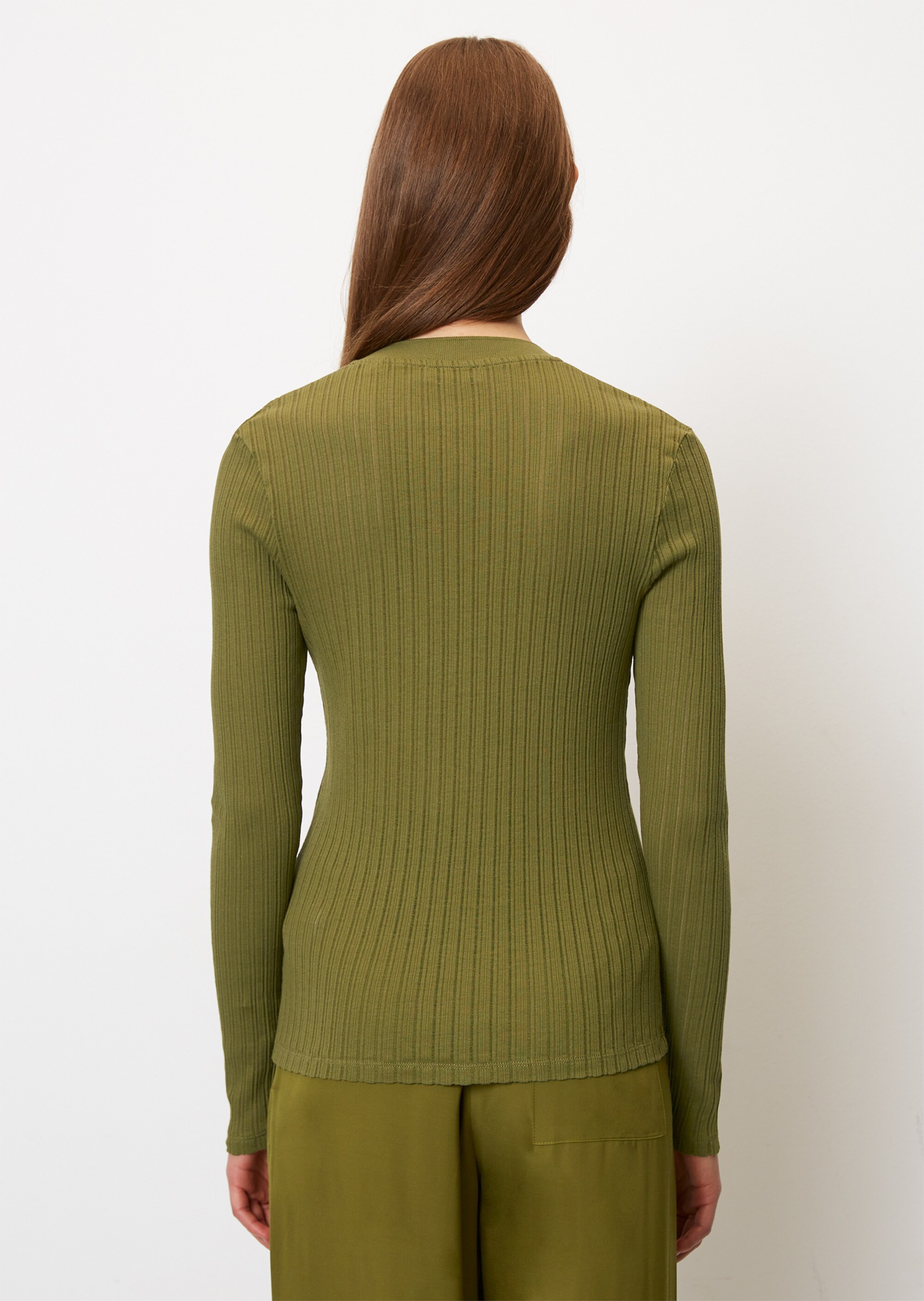 Pointelle-Jersey-V-Neck-Cardigan aus reiner Bio-Baumwolle
